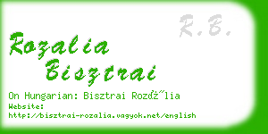 rozalia bisztrai business card